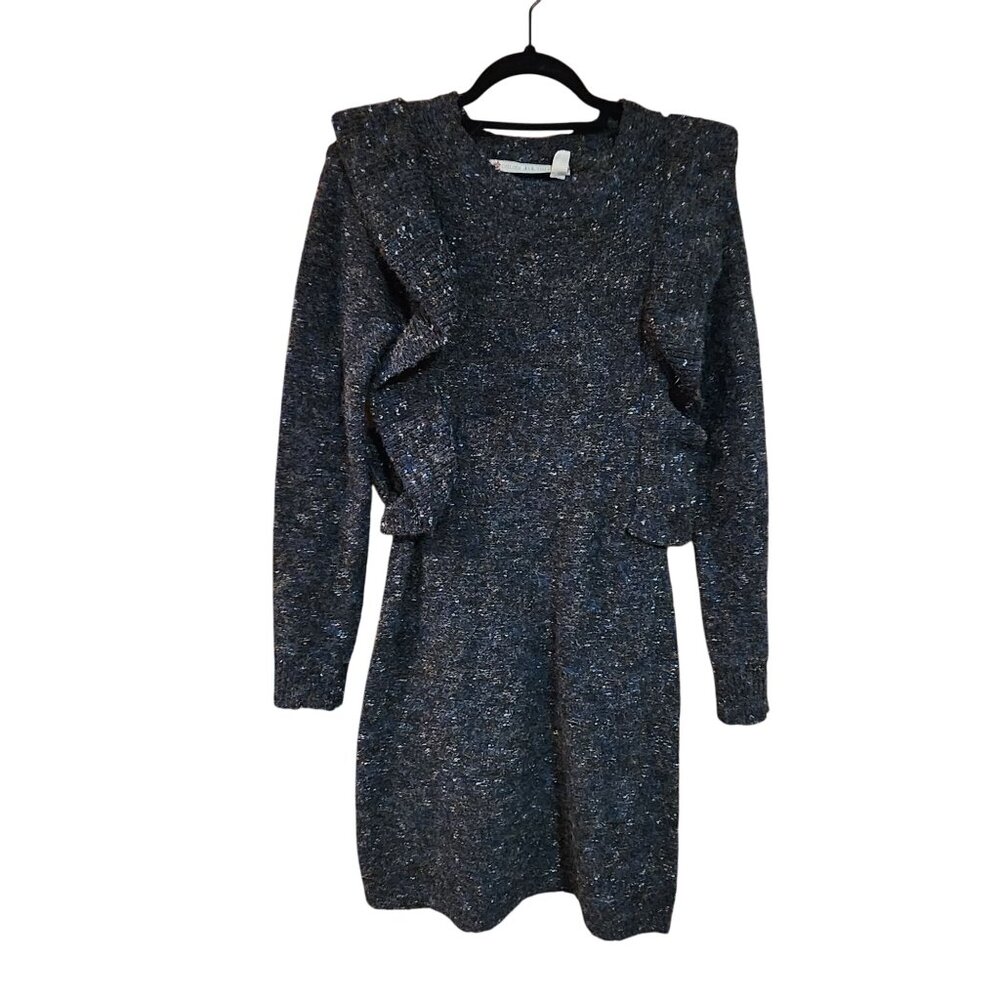 Chelser & Violet XS Shimmer Knit Dress With Ruffle Accent